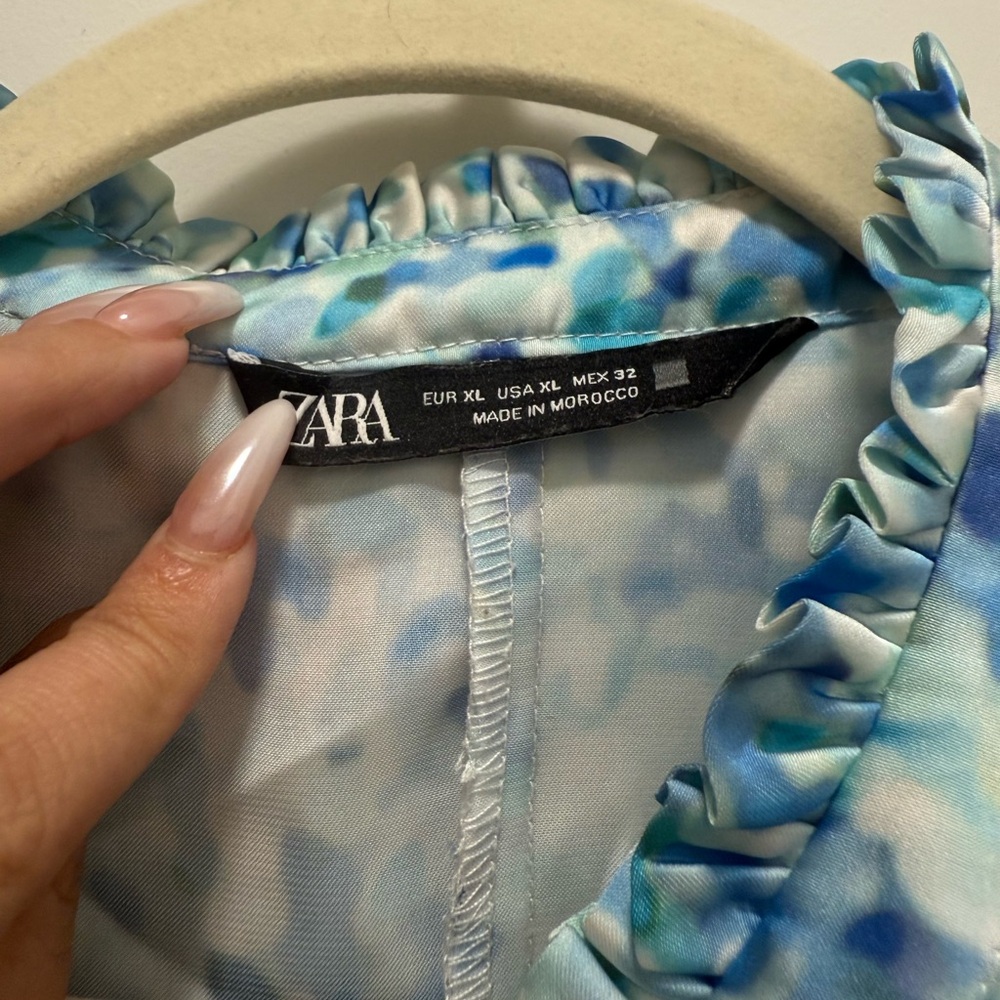 Zara Stylish Blue Patterned Women's Mini Dress - Picture 4 of 4